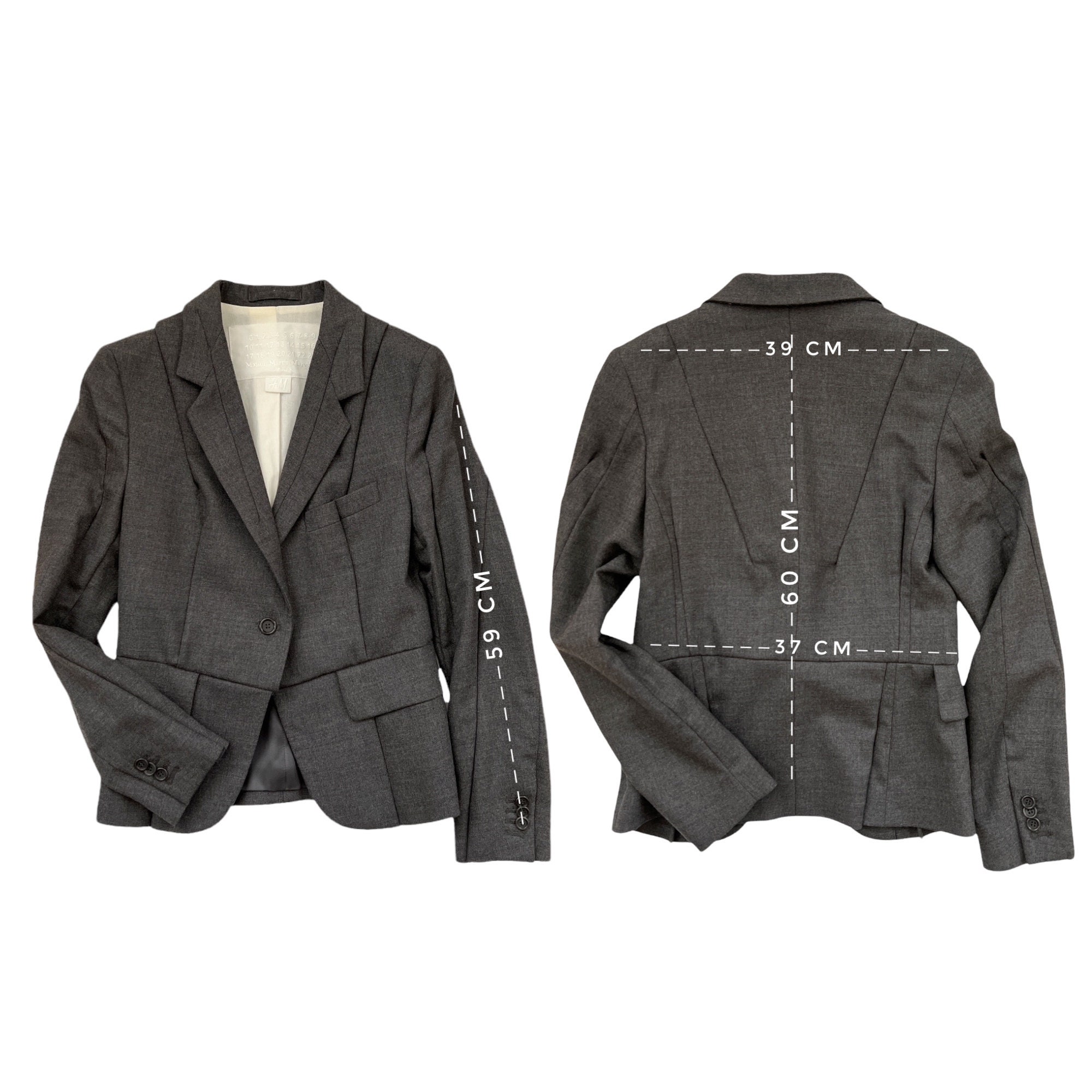 Maison Margiela X H&M Wool Blazer: Avant-garde Darted Jacket