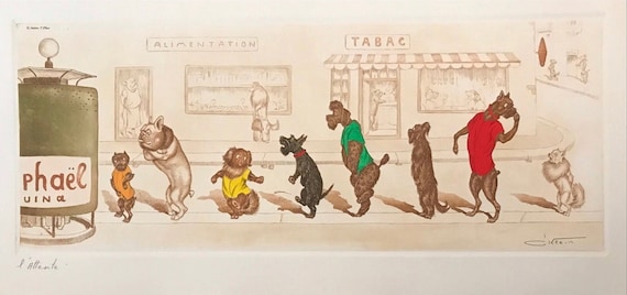 Boris O'klein, Dirty Dogs of Paris. Original Signed Etching. - Etsy
