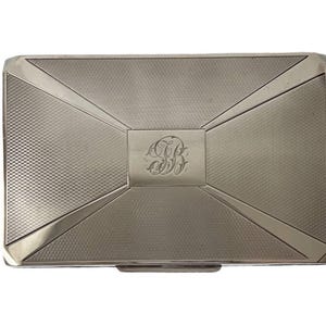 Scatola in argento sterling Art Déco di W.T. Toghill – Birmingham 1934 Coperchio guilloché