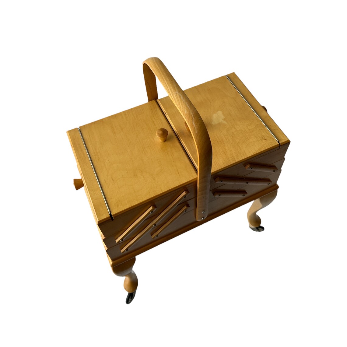 Vintage Cantilever Sewing Box on Wheels. Work Box. Craft Caddy Etsy UK