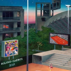 Jean Claracq, Original Official Roland Garros 2021 Poster.