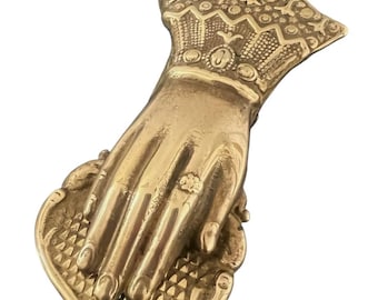 ヴィンテージのプレス真鍮製ハンドクリップ - ペーパークリップ