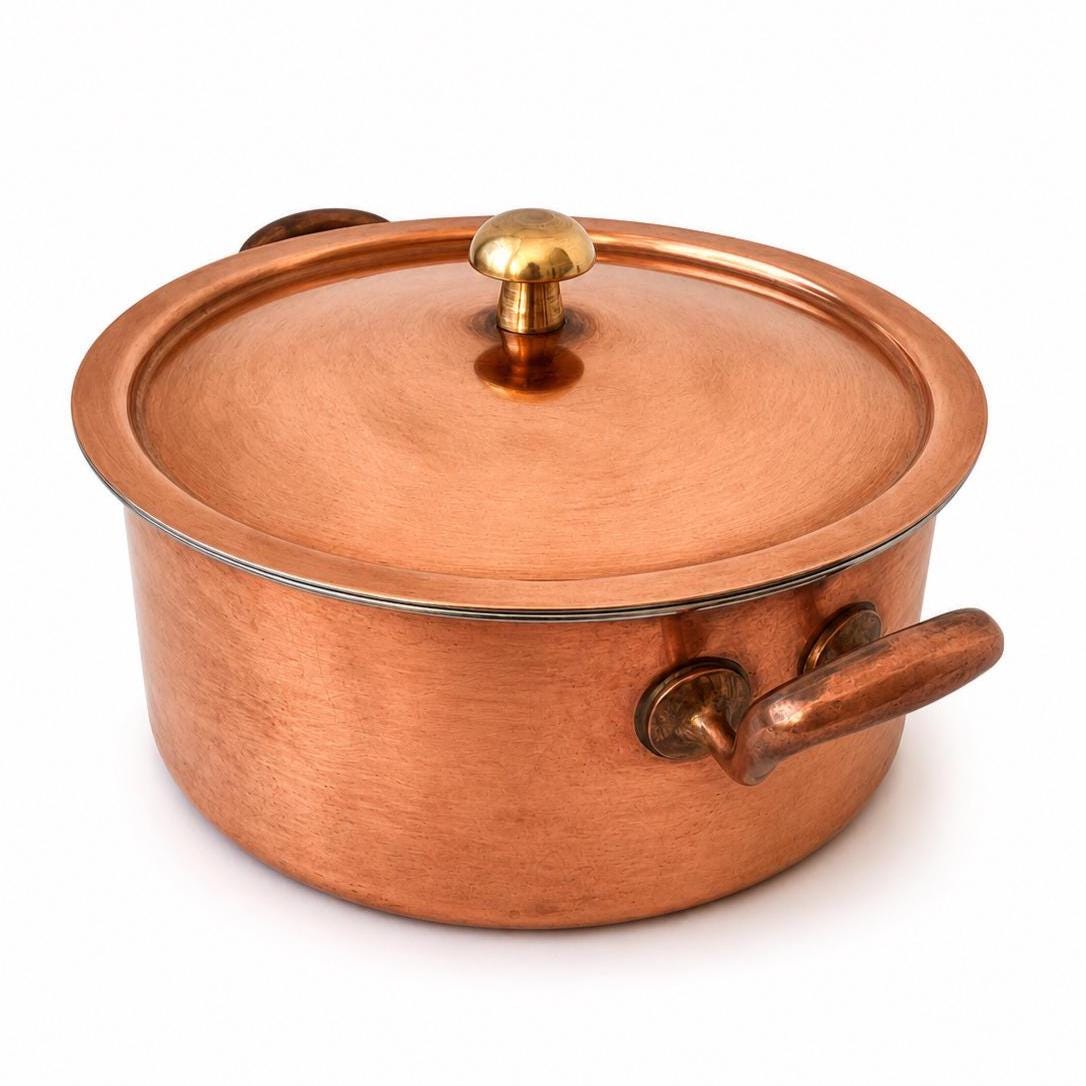 Vintage Spring Culinox Copper Casserole With Lid, Swiss Made 1.5L