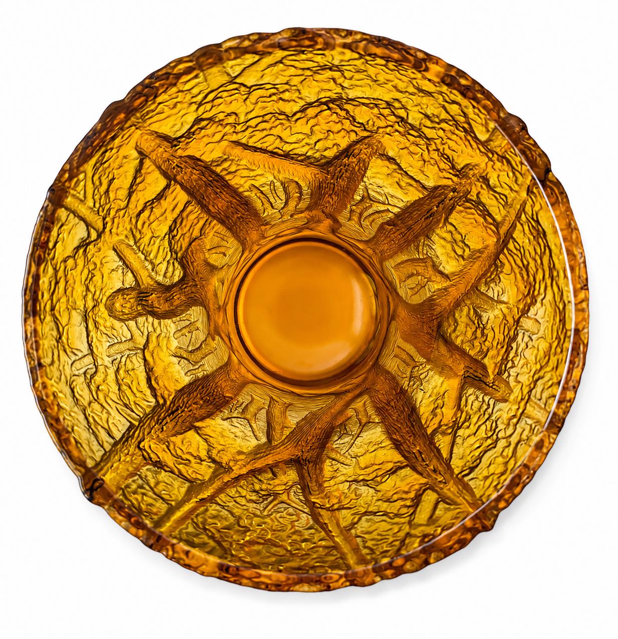 Art Deco Barolac Amber Glass Vase, Josef Inwald Dans La Forêt