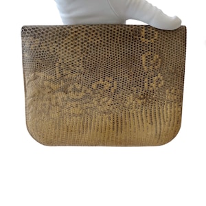 Vintage Leder Clutch Bag | 2 Fächer & Seitenfach | 1940er-1950er Jahre |