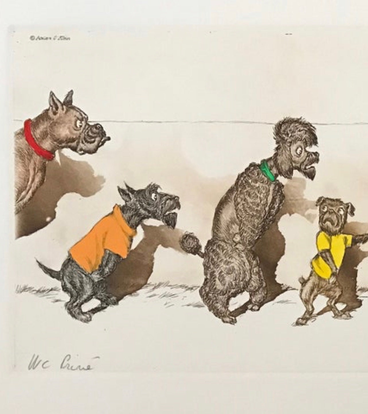 Boris O'klein, Dirty Dogs of Paris. Original Signed Etching. - Etsy