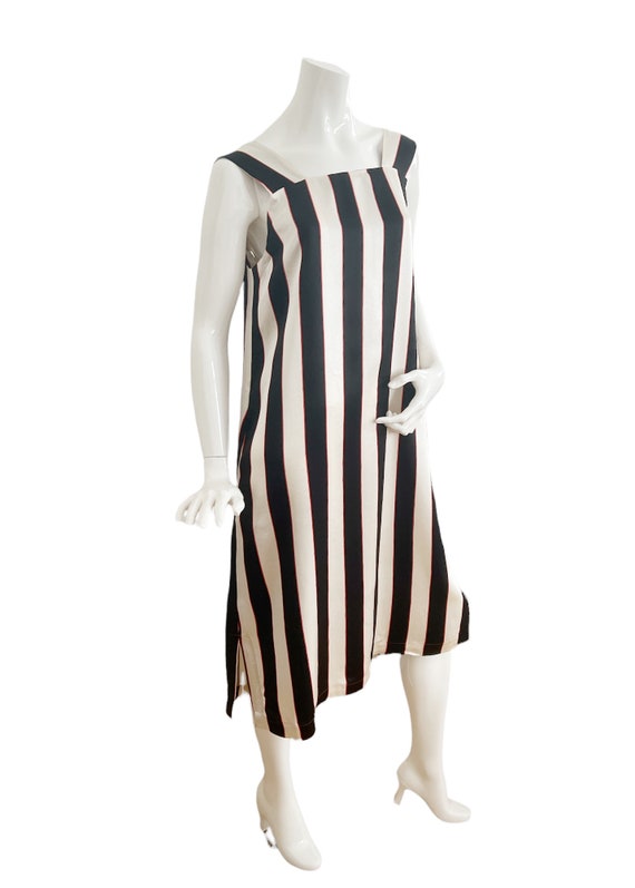 Viscose Satin Dress. Chic Slip Striped Vintage Dr… - image 10