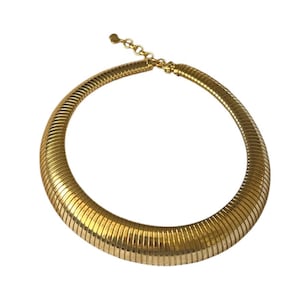 Vintage Christian Dior Gold-Plated Omega Necklace: 20mm Tubogas Chain, Grosse