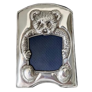 Vintage Sterling Silver Teddy Bear Photo Frame, Birmingham 1996