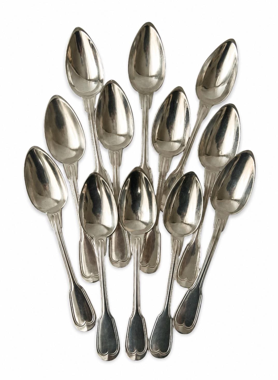 Set of 6 Christofle Silver-plated Dinner Spoons: Chinon Fiddle