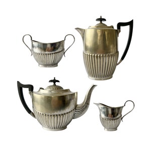 Vintage 1960s Art Deco-Style Silver-Plated Tea & Coffee Set – Sheffield, England