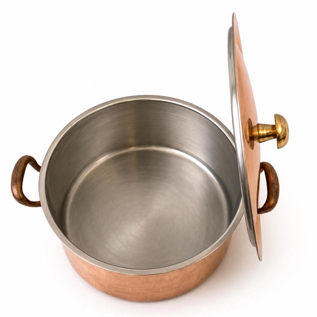 Vintage Spring Culinox Copper Casserole With Lid, Swiss Made 1.5L