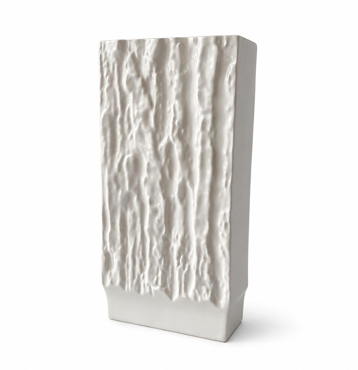 Sgrafo Modern Peter Müller White Porcelain Vase, 1960s German Op