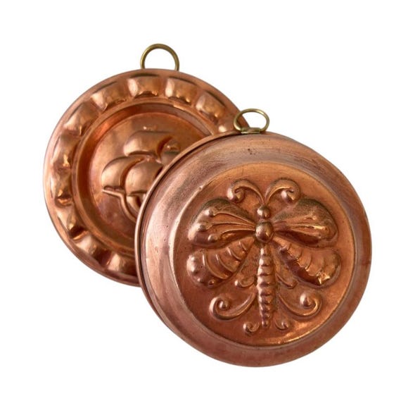 Vintage Swedish Copper Mold: Butterfly or Ship Design - Urden