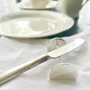 Set of 12 Silver-Plated Cutlery Rests by Braucke & Berkenhoff Germany – Mid-Century Modern Table Decor