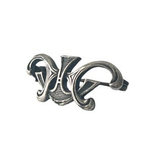 Vintage 800 Silver Art Nouveau Brooch. Antique Floral Pin.