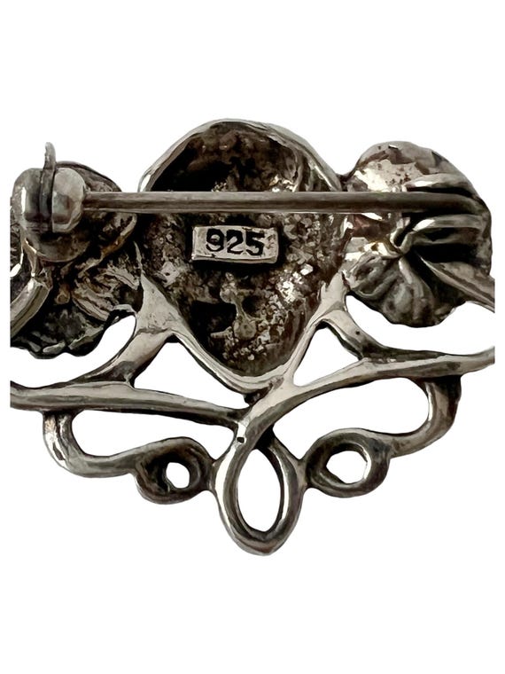 Art Nouveau Style Sterling Silver Brooch – Woman's Face With