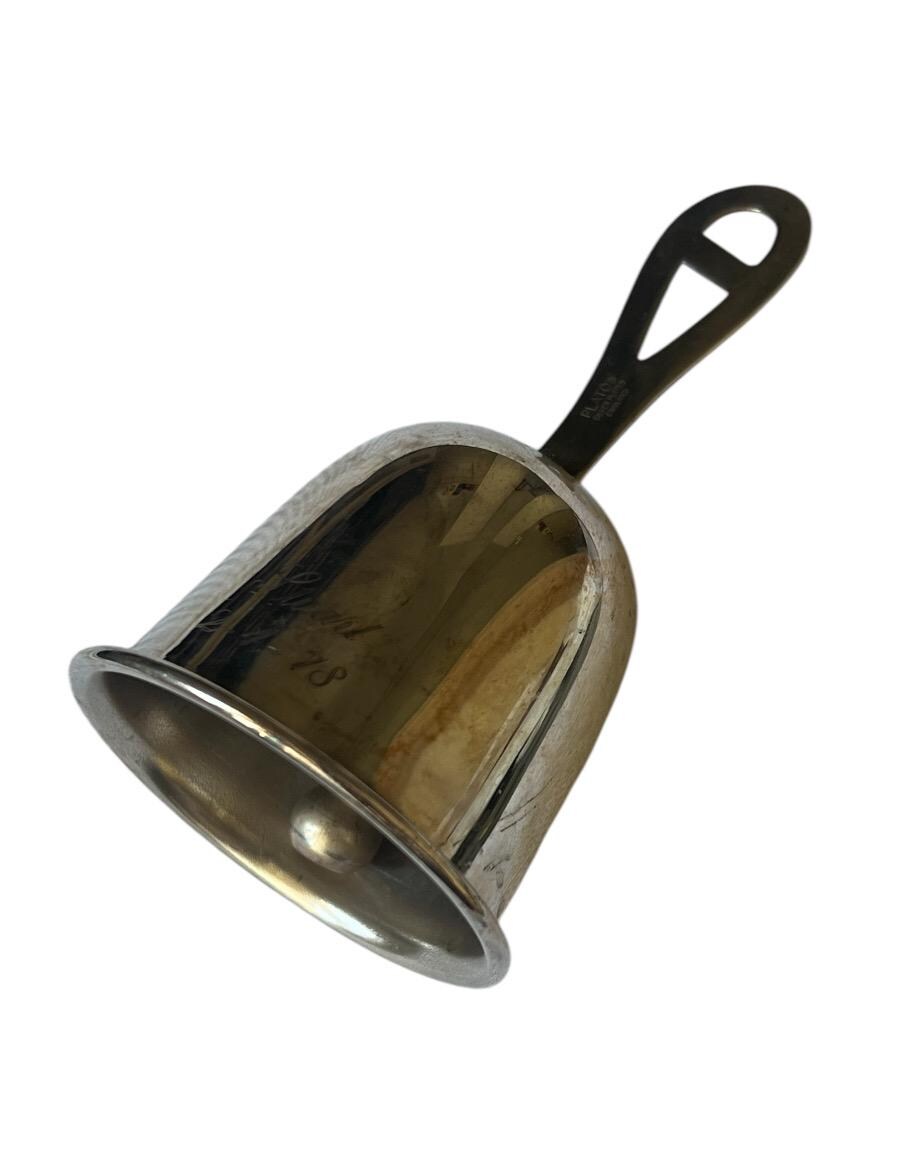 Vintage English Silver-plated Bell – Plato Sheffield – Engraved