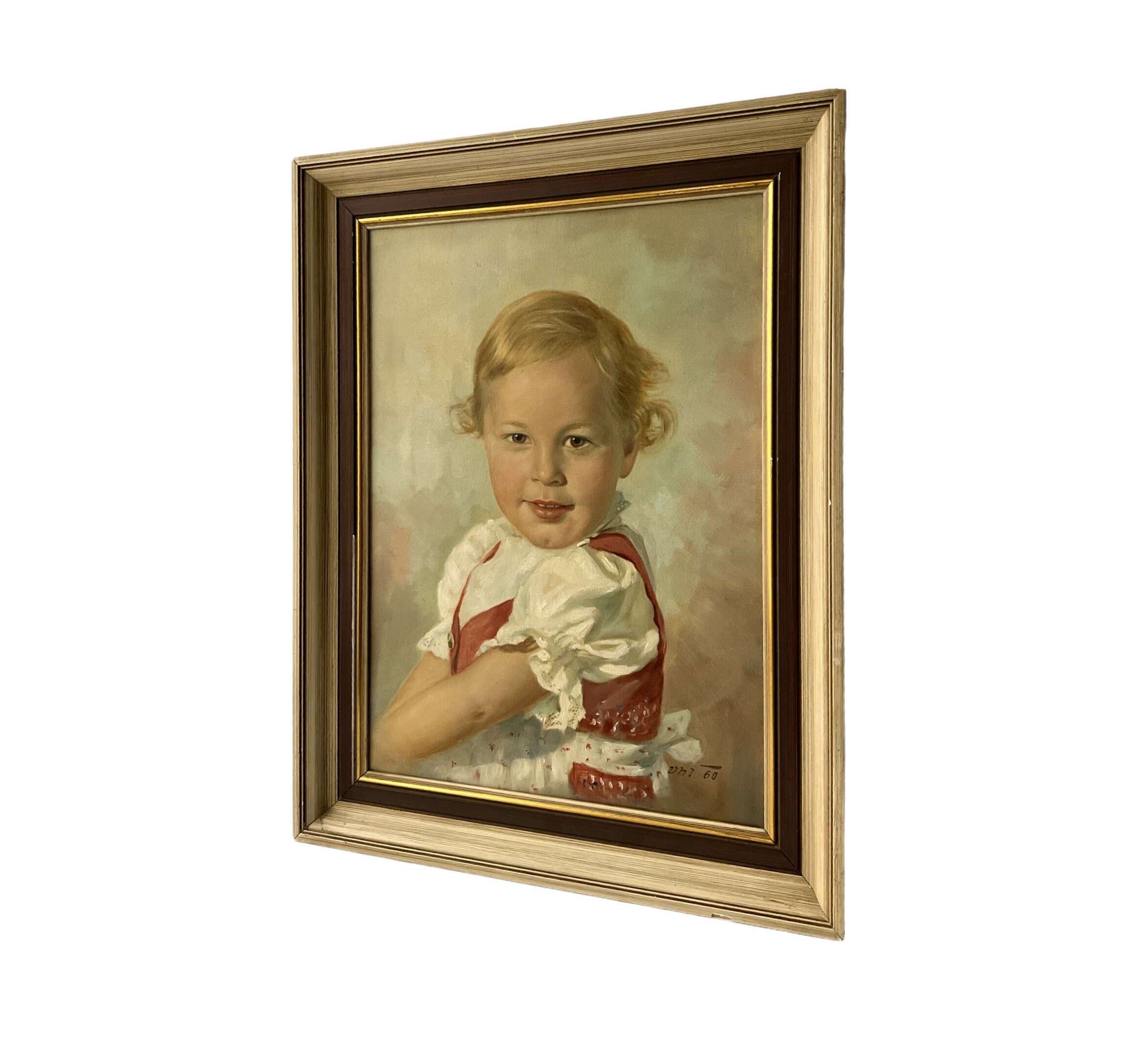 Vintage Original Oil Painting on Canvas. Portrait of Child. - Etsy