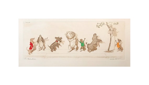 Boris O'klein, Dirty Dogs of Paris. Original Signed Etching. - Etsy