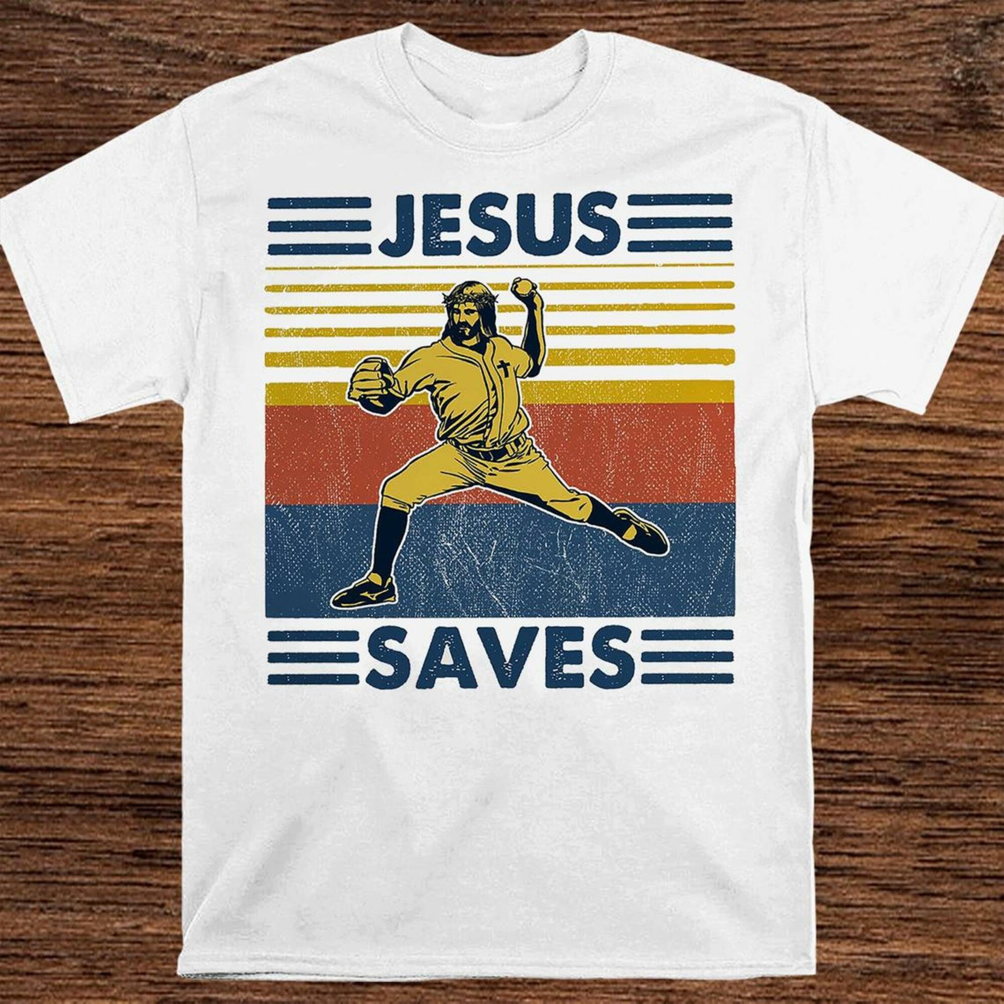Jesus Saves Funny Vintage Baseball Gift Shirt Vintage retro Etsy