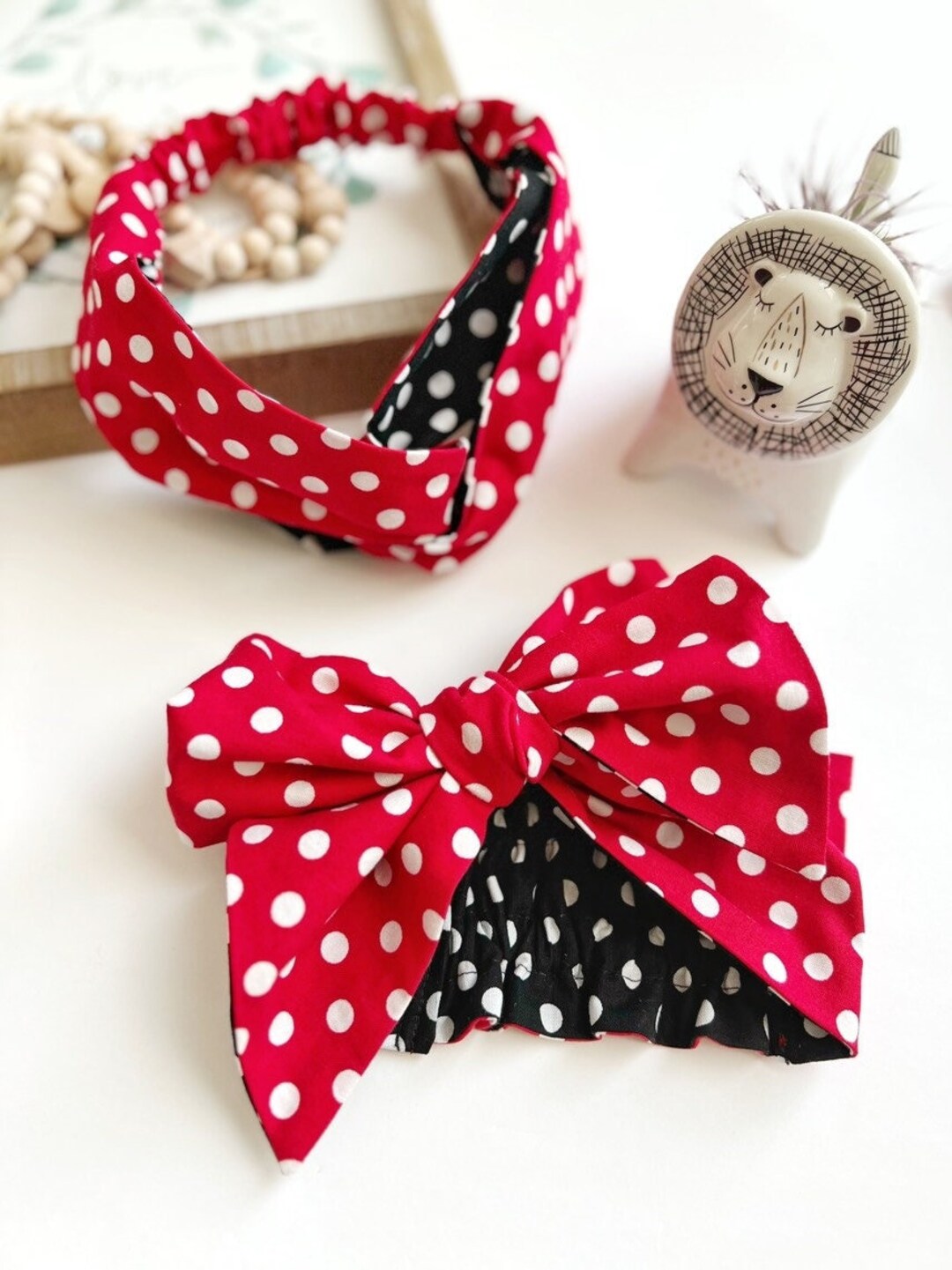 Red and White Polka Dots OVERSIZED Bow Baby Headwraps,momandme Baby ...