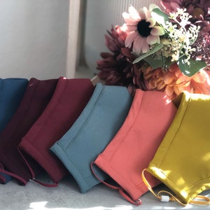 FALL colors Fabric Face Mask with Filter pocket 3 layers of fabric 100%cotton high quality handmade,washable,reusable comfortable,noseguard