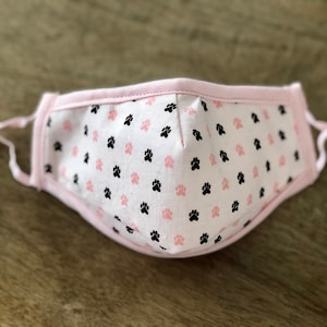 Pink KIDS Face Mask with Filter pocket 3 layers of fabric 100%cotton high quality,breathable,adjustable,comfortable fit with nose guard