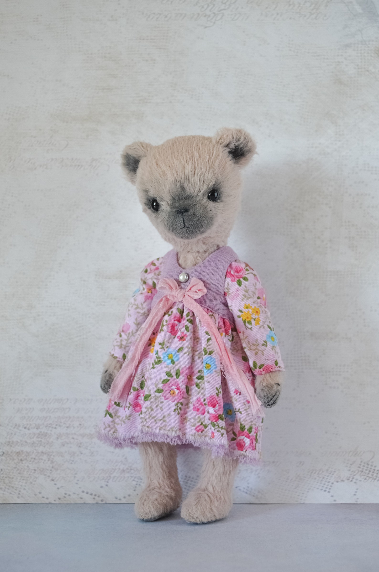 Teddy bear in dress Collectable teddy bear in a pink dress Etsy