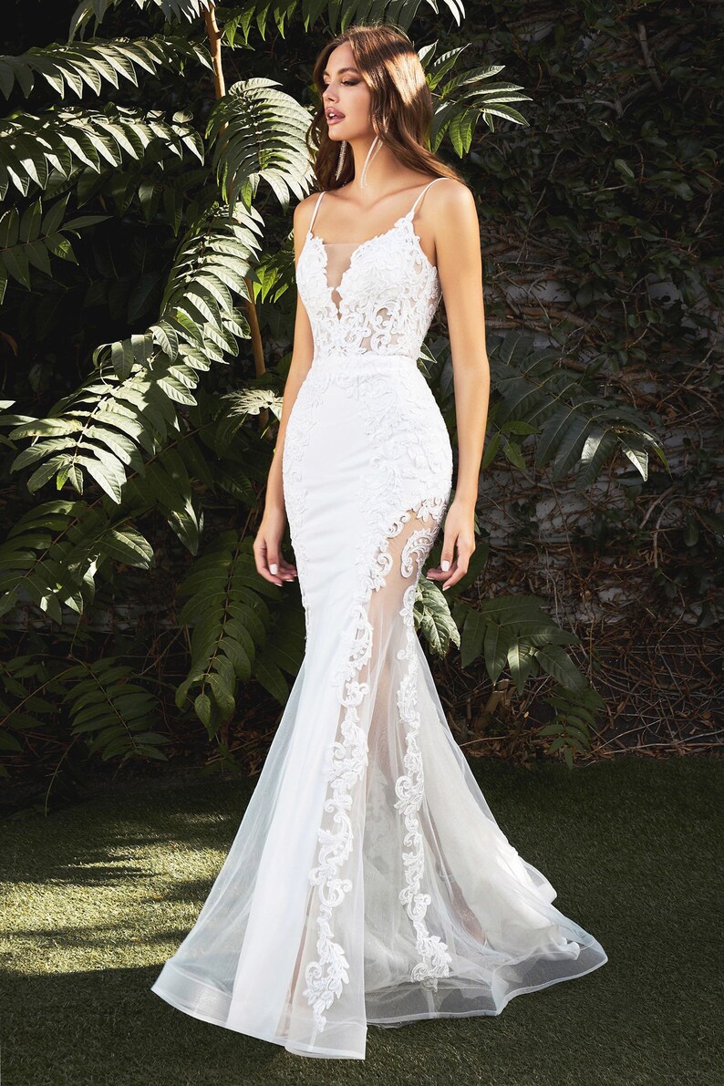 The Andra Illusion Mermaid Wedding Gown image 1