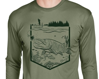 Musky Fishing — Long Sleeve UV Blocking Fishing Shirt by Ryan Ebert