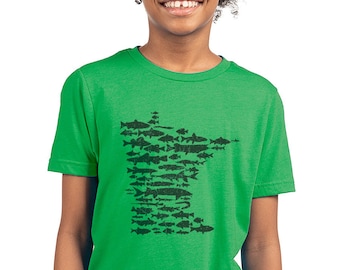 Fish of Minnesota — Youth Graphic T-shirt by Ryan Ebert