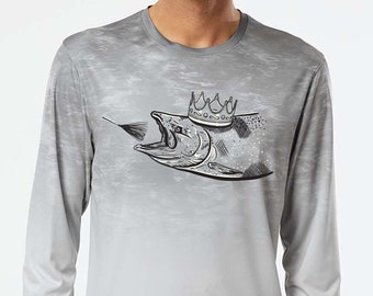 King Salmon Fishing — Long Sleeve UV Blocking Shirt by Ryan Ebert