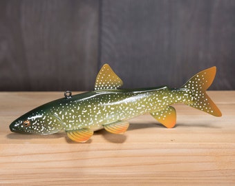 Lake Trout Fish Decoy — Collectible Handmade by Ryan Ebert