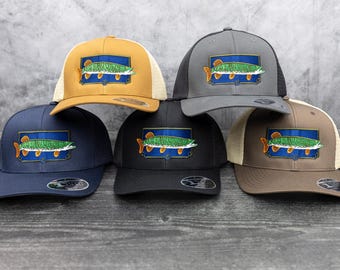 Musky — Embroidered FlexFit 110 Snapback Trucker Hats by Ryan Ebert