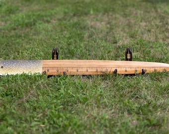 Northern Pike pattern fish measuring board made from old fur stretcher — Collectible Handmade by Ryan Ebert