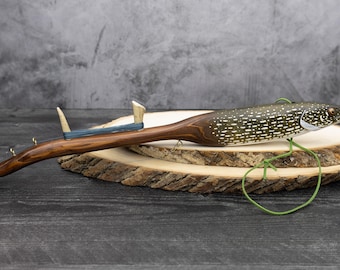 Northern Pike Cedar Carved Jig Stick by Ryan Ebert