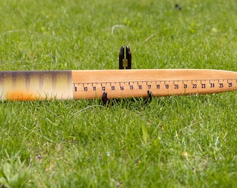 Bluegill pattern fish measuring board made from old fur stretcher — Collectible Handmade by Ryan Ebert