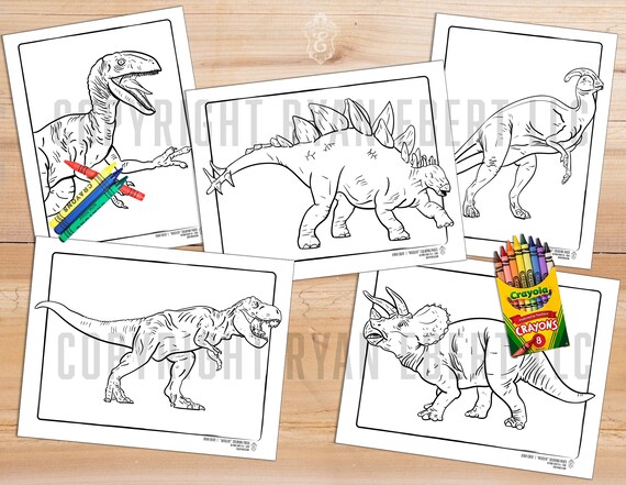 Download Dinosaur Coloring Pages By Ryan Ebert Instant Pdf Download Etsy