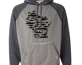 Fish of Wisconsin — Vintage Heather Hoodie by Ryan Ebert
