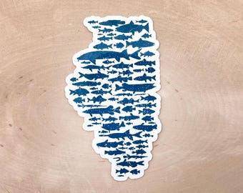 Fish of Illinois sticker design by Ryan Ebert