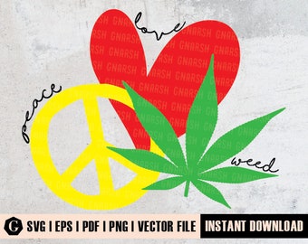 Free Free 88 Peace Love And Weed Svg SVG PNG EPS DXF File