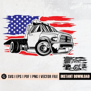 USA Tow Truck Svg File | Tow Truck Driver svg | Tow Truck Clipart | Trucker Svg | Tow Truck Shirt | Truck Driver Shirt | Cutting Files