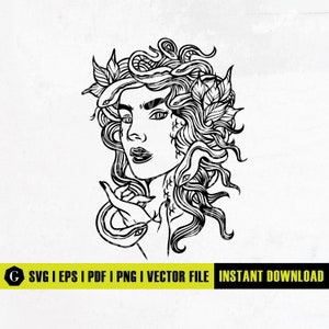 Goddess Medusa Svg | Medusa Svg | Goddess Svg | Greek Mythology Svg | Gorgon Svg | Gorgona svg | Snake face svg | Woman with snake hair