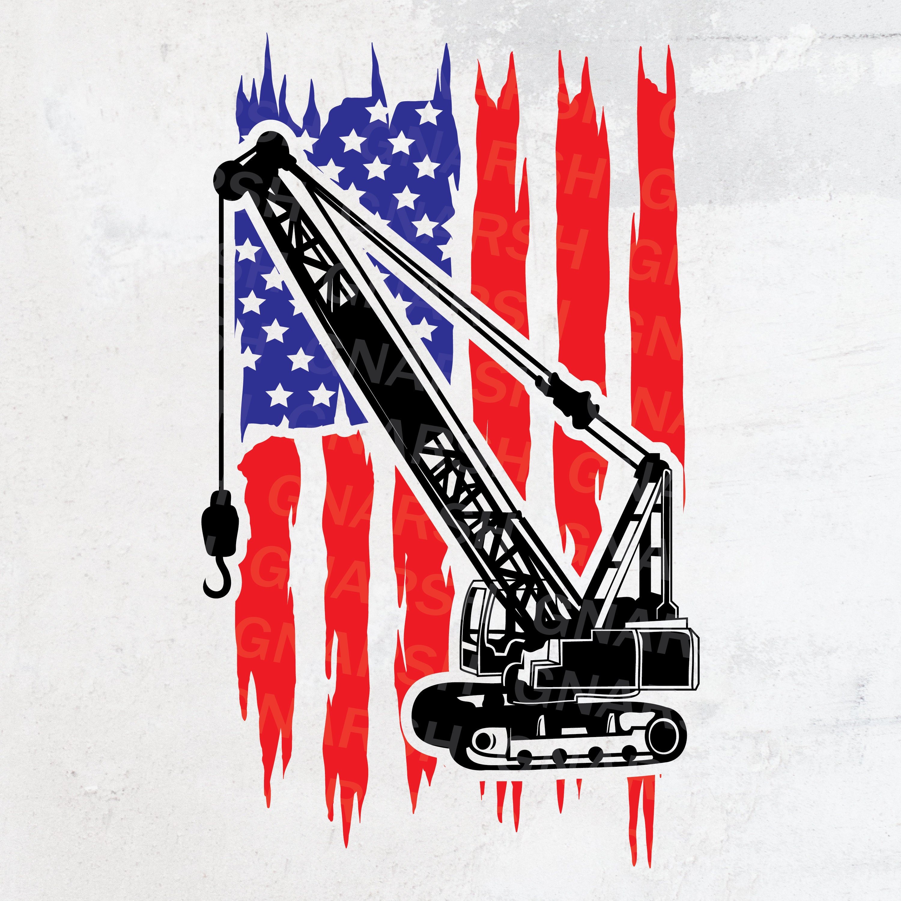 Crane Rigging Svg US Flag Crane SVG File | Construction Clipart (digital Download) - Etsy