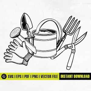 Garden Tools Svg | Gardening Tools Svg | Gardener Svg | Farm Tools Svg | Farming Svg | Cricut & Silhouette | Printable Vector Png Dxf Eps Ai