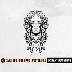 Goddess Medusa Svg | Medusa Svg | Goddess Svg | Greek Mythology Svg | Gorgon Svg | Gorgona svg | Snake face svg | Woman with snake hair