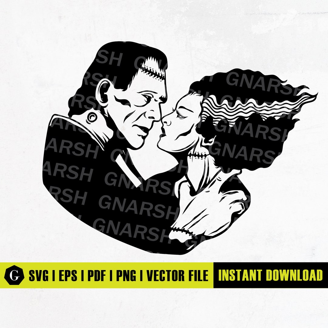 Frankenstein Lovers Svg Files, Bride of Frankenstein Svg, Frankenstein