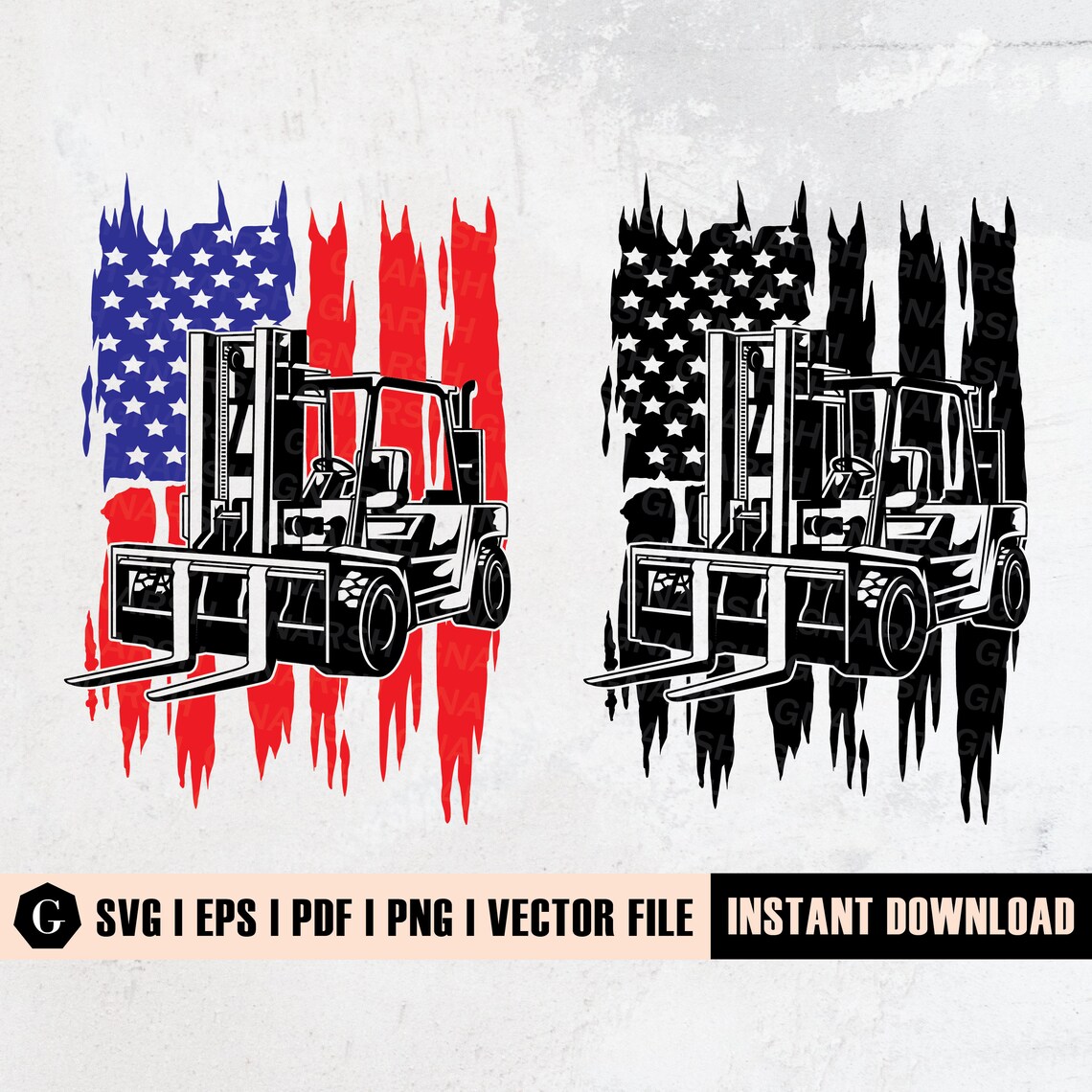 USA Forklift Clipart Svg File Industrial truck Svg Fork Etsy