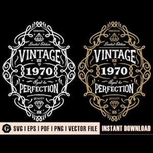 Vintage 1970 - The Birth of Legend | Aged to Perfection | 50th Birthday Shirt | Aged to perfection svg | 50th Birthday Gift | Dad svg
